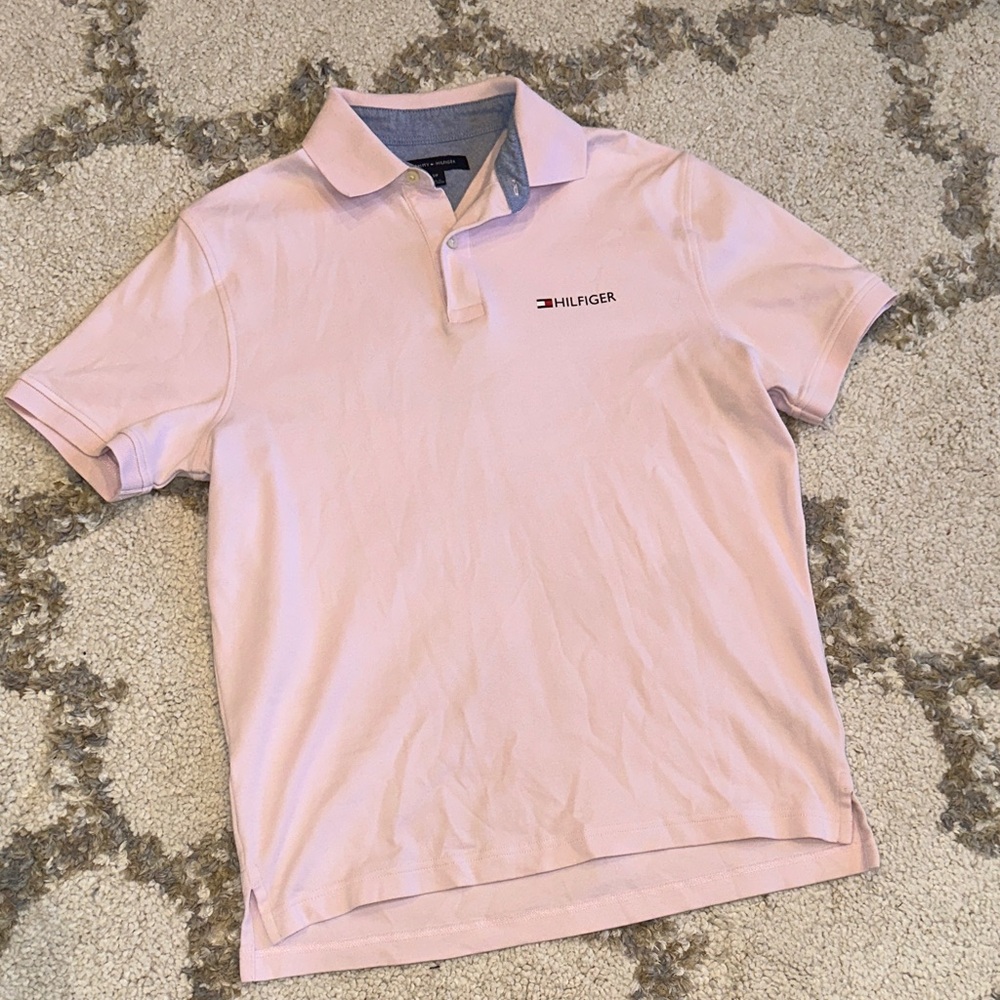 Like New Tommy Hilfiger Light Pink Polo Shirt Size:S